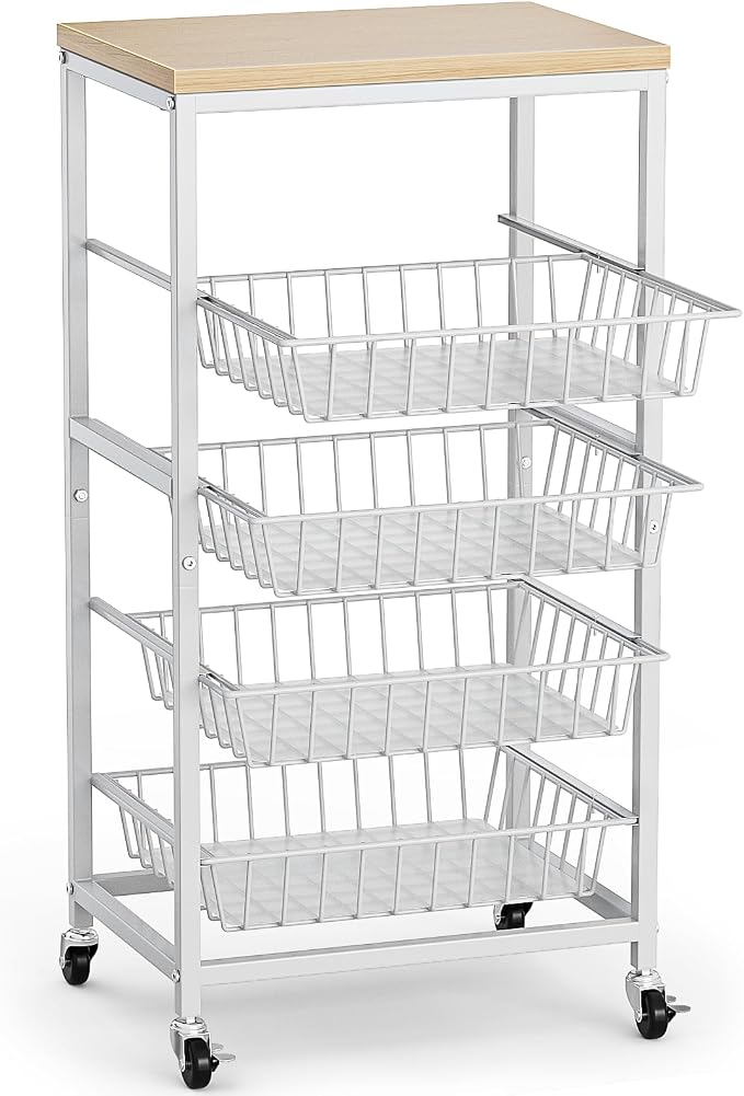 Snack Cart, 5-Tier Kitchen Carts on Wheels - Image 9