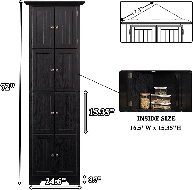 72" H Farmhouse Corner Storage Cabinet - Image 2