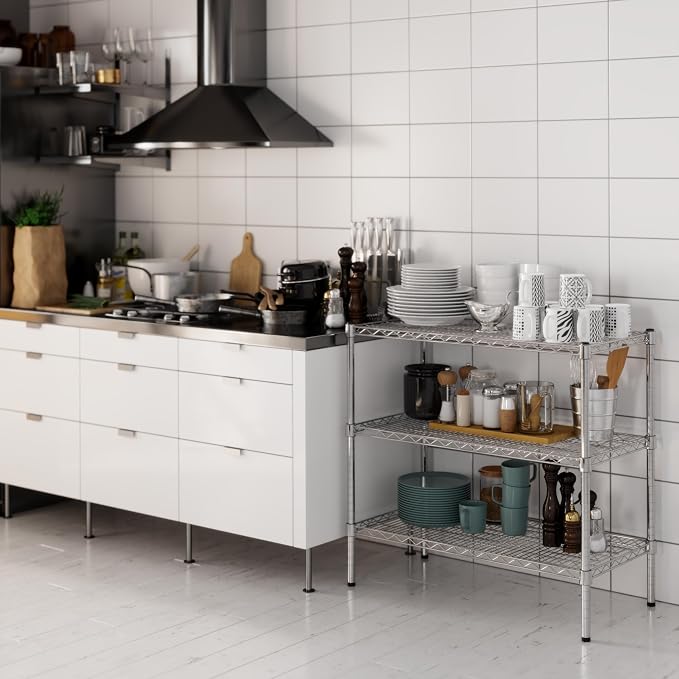 18" Deep x 36" Wide x 34" Height Wire Shelving Kit | 3-Tier | NSF Commercial - Image 6