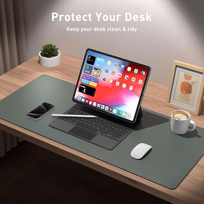 Bloss Leather Desk Mat Jungle Green / 31.5" x 15.7", Desk Matt - Image 2