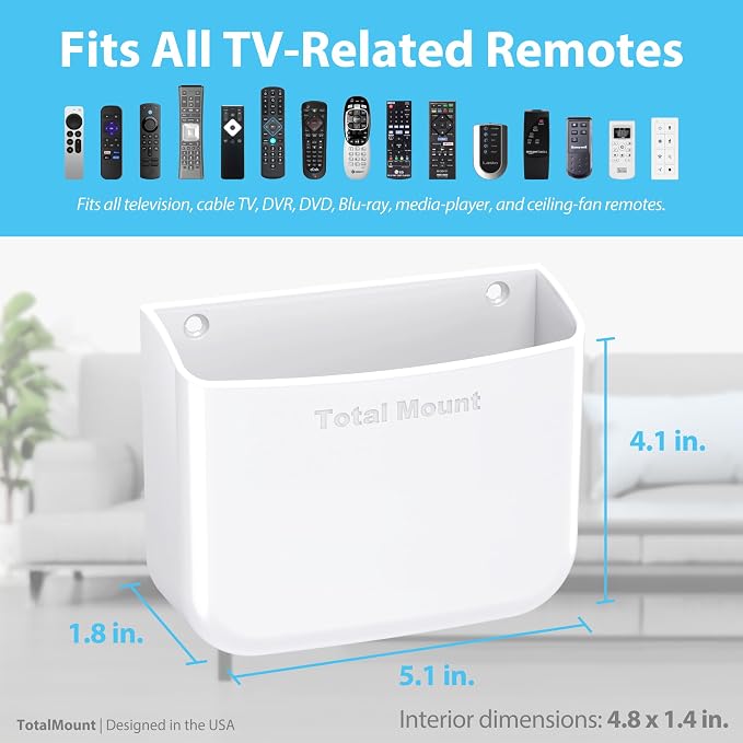 TotalMount Hole-Free Remote Holder – Eliminates Need to Drill Holes in Your Wall - Image 3