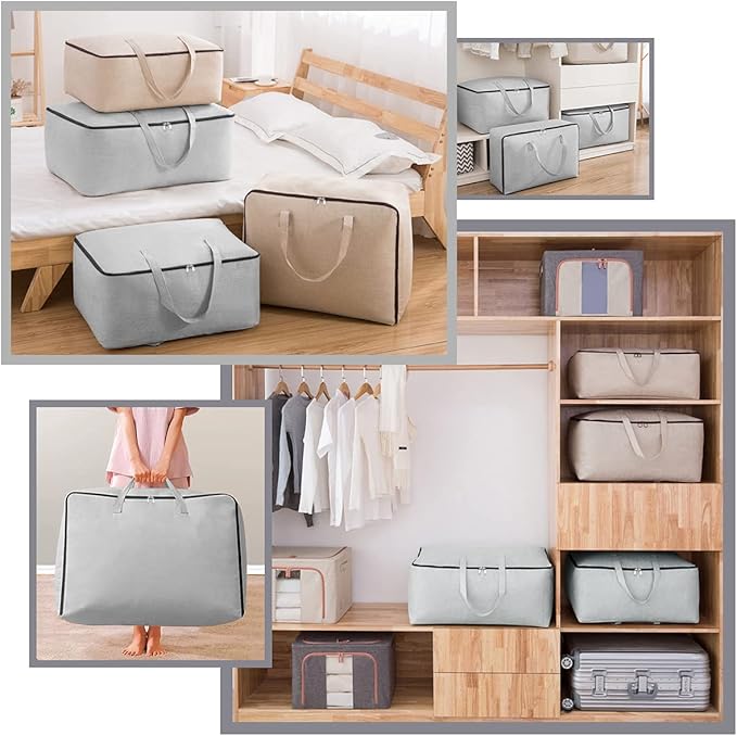 2-Pack Heavy Duty Canvas Cotton Storage Bags - Image 5