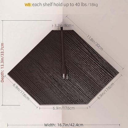 JJL Corner Shelves, 12 Inch Corner Shelf Wall Mounted - Image 3