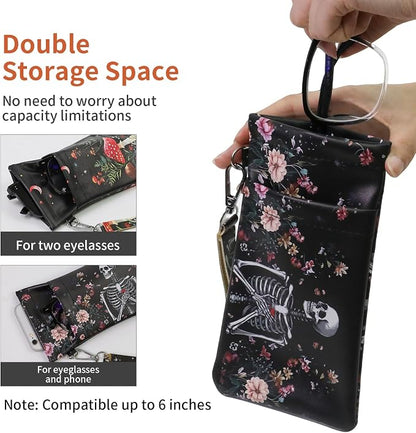 Double Eyeglass Case Soft Dual Glasses Case - Image 2