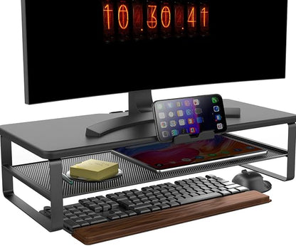 Monitor Stand with drawer, 2-Tier Monitor Stand Riser with Phone Holder and by Doowiit