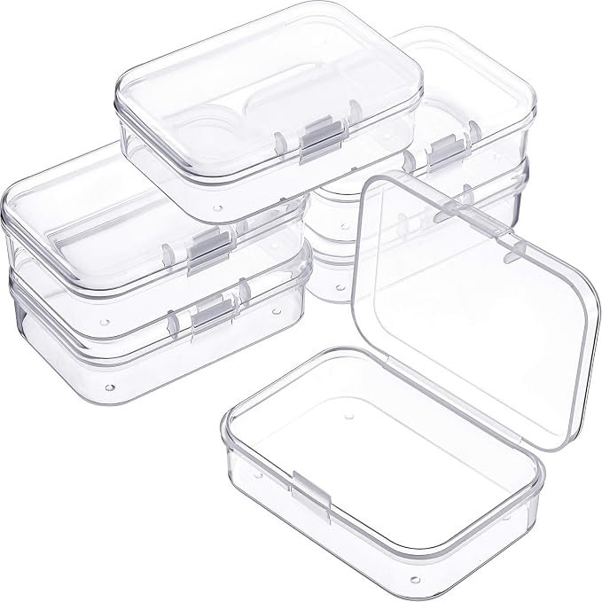 Jetec 6 Pieces Mini Plastic Clear Beads Storage Containers Box by Jetec