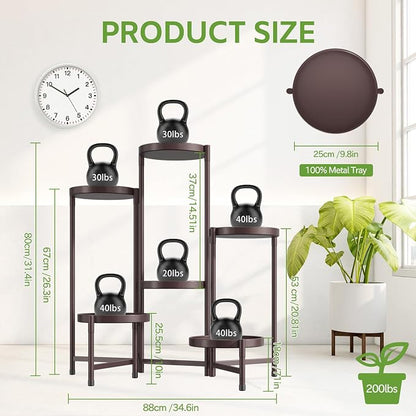 iDavosic.ly 6 Tier Large Plant Stand Indoor, 10 Inch Wide Tall Corner Metal - Image 4