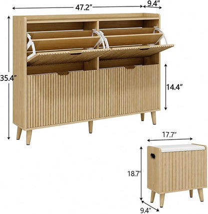 Pipleo Fluted Shoe Cabinet - Image 2