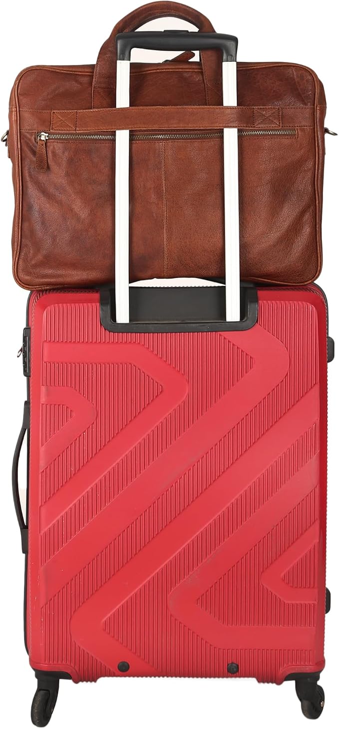 Leather briefcase 18 Inch Laptop Messenger Bags - Image 2
