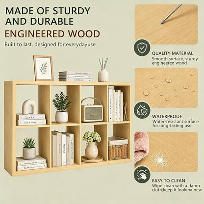 CTESNE【Wooden Thick Frame 8 Cube Storage Organizer Shelf - Image 4