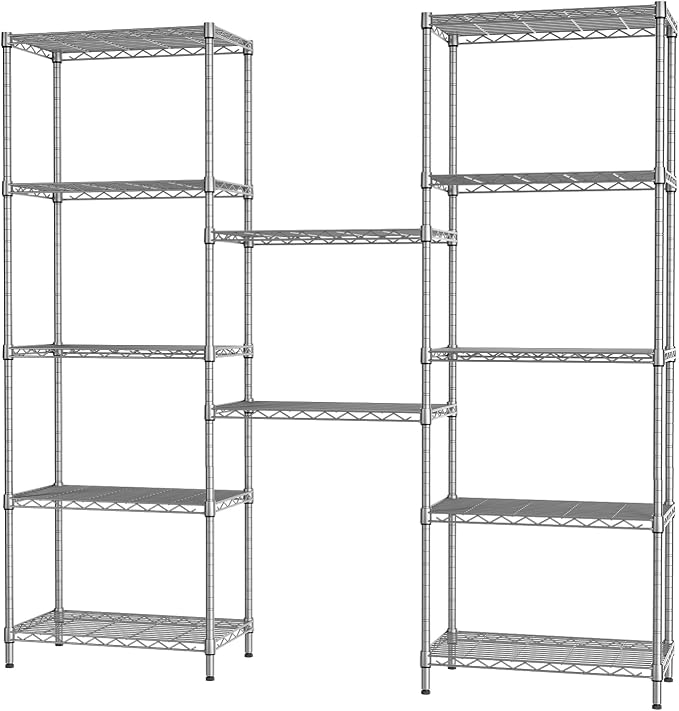 SINGAYE 6 Shelf Wire Shelving Unit Adjustable Metal Shelves Standing Bathroom - Image 9