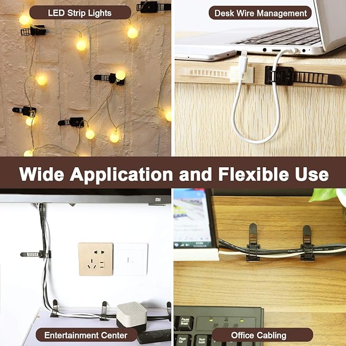 Adhesive Cable Management Clips, Extra Screw & Hole - Image 6