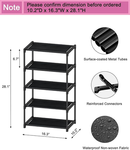 Autonomier 5-Tier Extra Small Shoe Rack, Narrow Space-Saving Organizer - Image 3