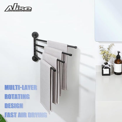 Alise Swivel Towel Rack, Folding 4 Arms Hand Towel Bars Towel Hanger - Image 4