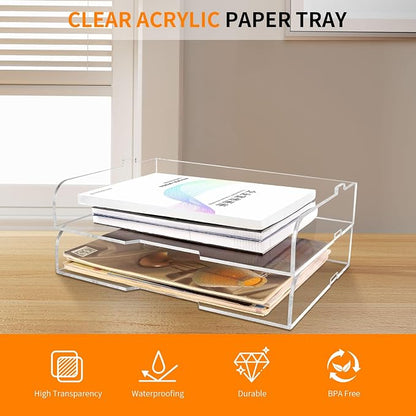 2 Pack- Stackable Paper Letter Tray, or Workspace - Image 2