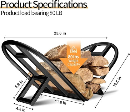 Lilybud--lily Firewood Rack Outdoor Indoor, Foldable Wood Rack Metal Firewood - Image 6