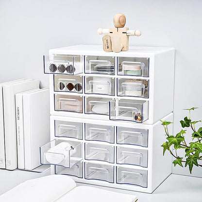 Desk Storage Organizer with 9 Drawers, FODIENS Stackable Desktop Craft Drawer - Image 2