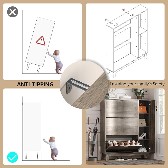 Shoe Cabinet Storage for Entryway - Image 7