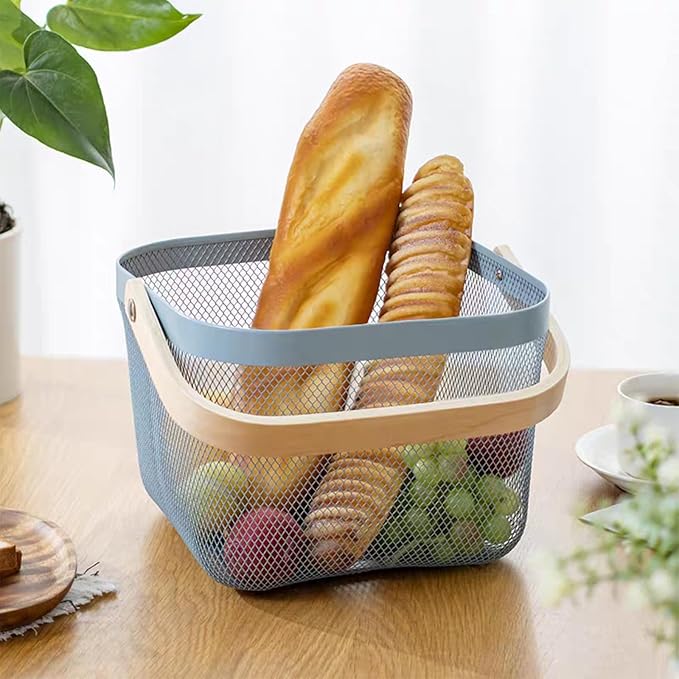 AJIODA Metal Mesh Wire Basket, Small Steel Basket - Image 5