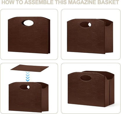 Magazine Rack Floor foldable Magazine Holders Basket Organizer Newspaper - Image 5