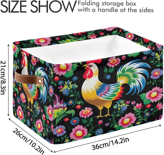 Traditional Chicken Foldable Storage Basket - Image 3