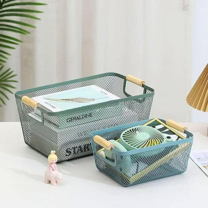 AJIODA Metal Mesh Steel Basket, Medium Wire Storage Organizer Basket - Image 5