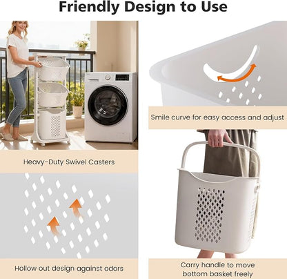 BAOKALER Rolling Laundry Hamper Cart - Image 4