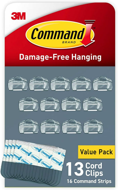 Command Round Cord Clips, Damage-Free Hanging Cable Clips, No Tools Wall Clips by Unknown