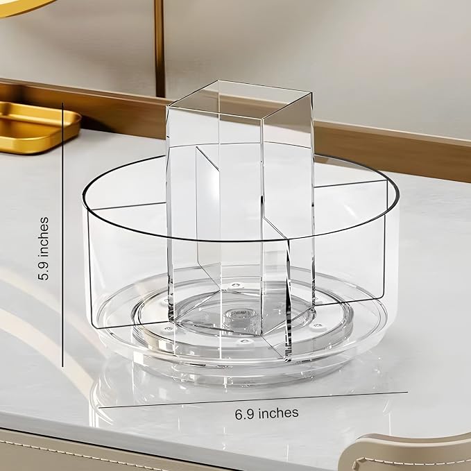 360° Rotating Makeup Organizer Clear Turntable Lazy Susan Organizer - Image 7