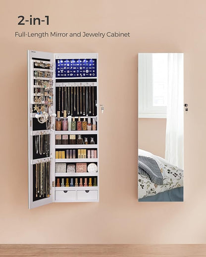 SONGMICS Hanging Jewelry Cabinet, Wall-Mounted Cabinet - Image 3
