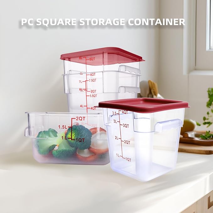 2 Pack RED Square Food Storage Container - Image 4
