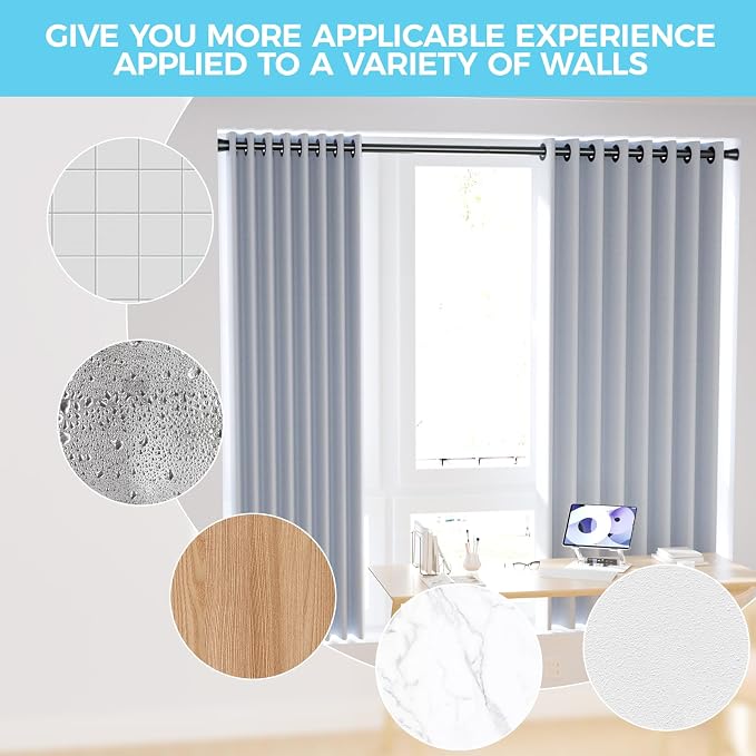 Spring Tension Rod Shower Curtain Rod 30 to 64 Inches 2PCS - Image 7