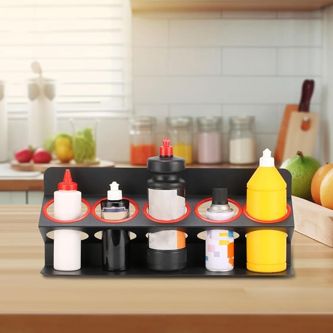 Bottle Storage Rack Spray Bottle Holder Watering Can Rack Iron Storage Shelf Car - Image 2