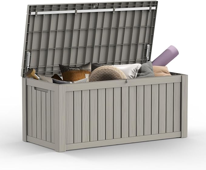 Mars Villa 119 Gallon Outdoor Storage Box Waterproof, Large Resin Deck Box by MarsVilla