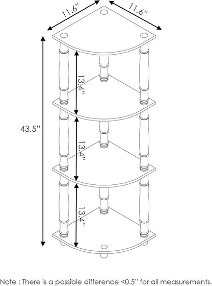 Furinno TURN-N-TUBE Toolless 4-Tier Corner Shelf, Display Storage Shelves - Image 2