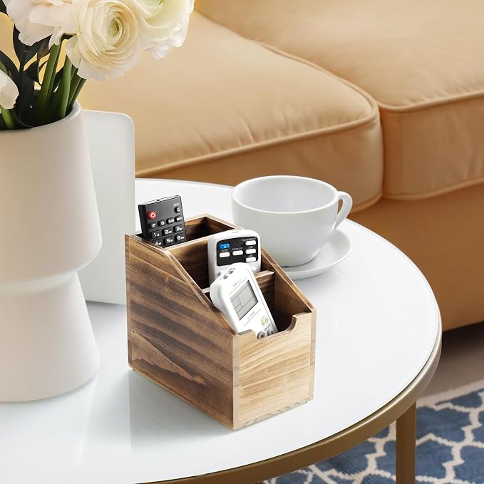 Remote Control Holder, TV Remote Holder, Wood Farmhouse Remote Caddy - Image 3