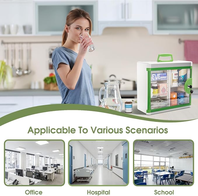 Lockable Medicine Cabinet with 5 Removable Trays, Wall Mounted & Portable - Image 8