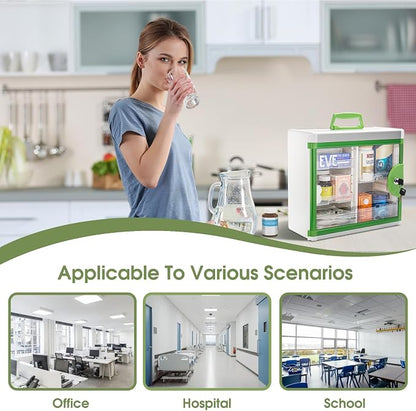 Lockable Medicine Cabinet with 5 Removable Trays, Wall Mounted & Portable - Image 8