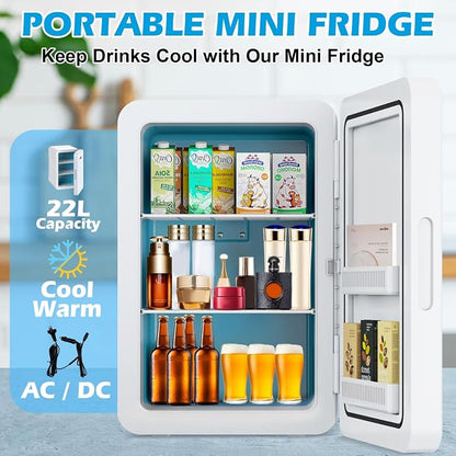 advwin 22L Mini Fridge for Bedroom, 30 Cans Portable Cooler & Warmer Compact - Image 4
