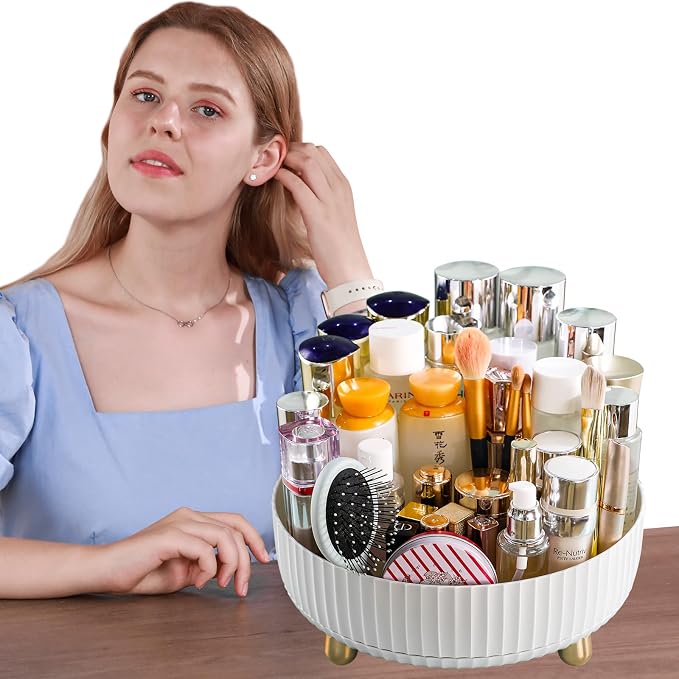 funest Makeup Perfume Organizer, 360 Degree Rotating Lazy Susan Cosmetic Desk - Image 7