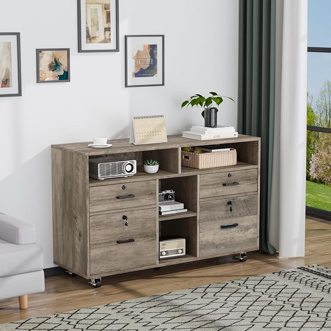 VINGLI Wide 4 Drawer File Cabinet - Image 2