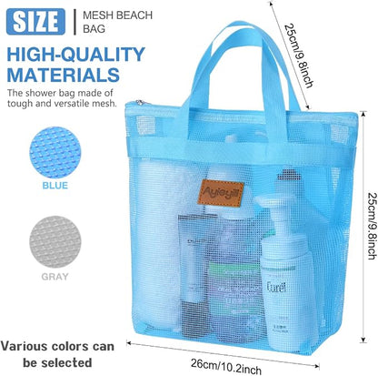 Portable Mesh Shower Caddy Tote, Quick Dry Tote Bag Mesh Beach Bags - Image 2