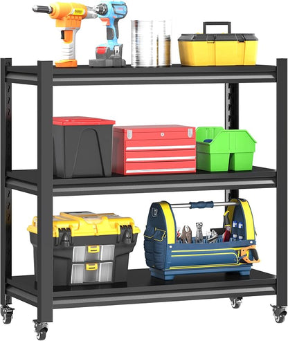 Standing Storage Racks, 3 Tier Garage Shelving Heavy Duty Adjustable Garage by Kooyon