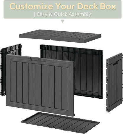 40 Gallon Outdoor Storage Deck Box Waterproof, Garden Tool, Backyard Cushion - Image 3