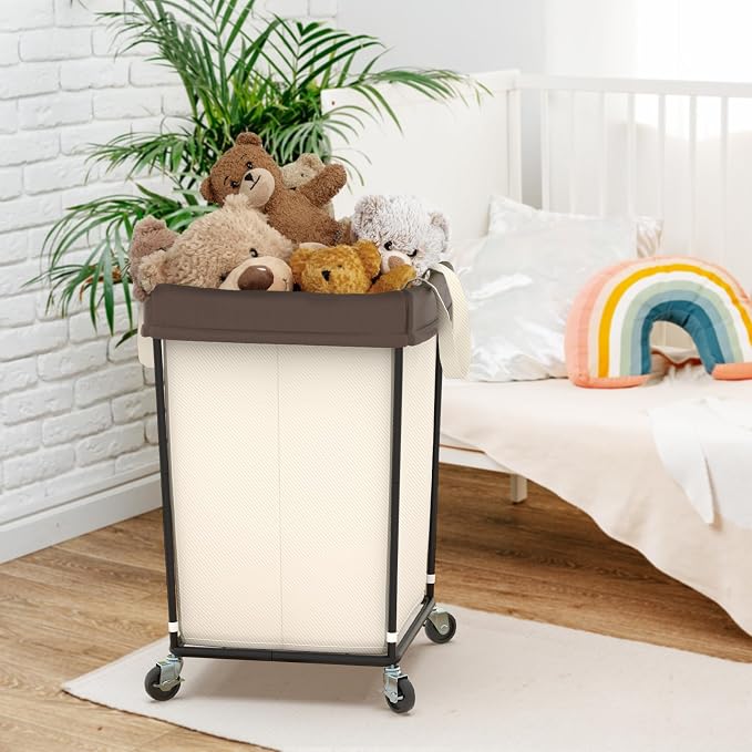 2PK Rolling Laundry Basket - Image 5