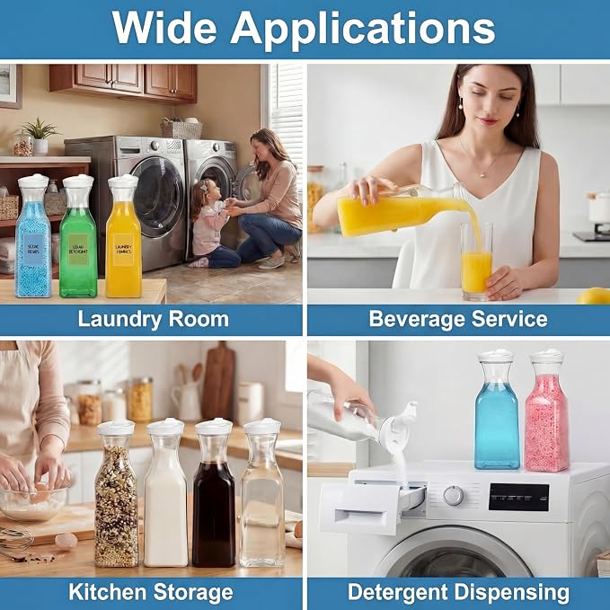 Goaste 4 Pack Laundry Detergent Dispenser, 54oz Laundry Soap Dispenser Bottle - Image 9