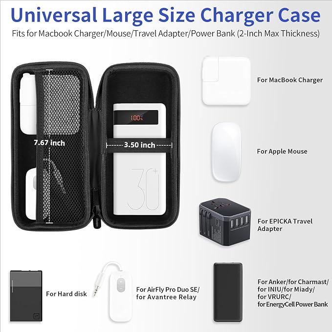 iMangoo Travel Essential Electronics Organizer Pouch Charger Case Shockproof - Image 2