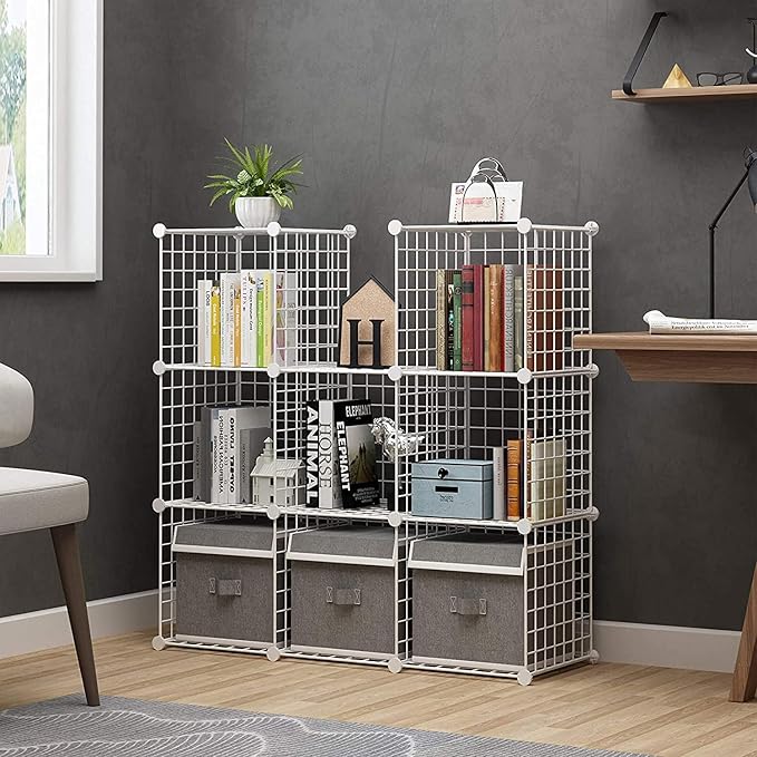 C&AHOME Wire Cube Storage, 9-Cube Organizer Metal, Wire C Grids Storage - Image 2