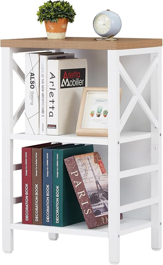 Small Bookshelf, 3 Tier Industrial Bookcase by MNEETRUNG