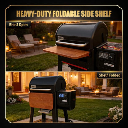 QuliMetal Foldable Front Shelf for Weber Searwood 600/Smoque, 22.80" Grill - Image 4